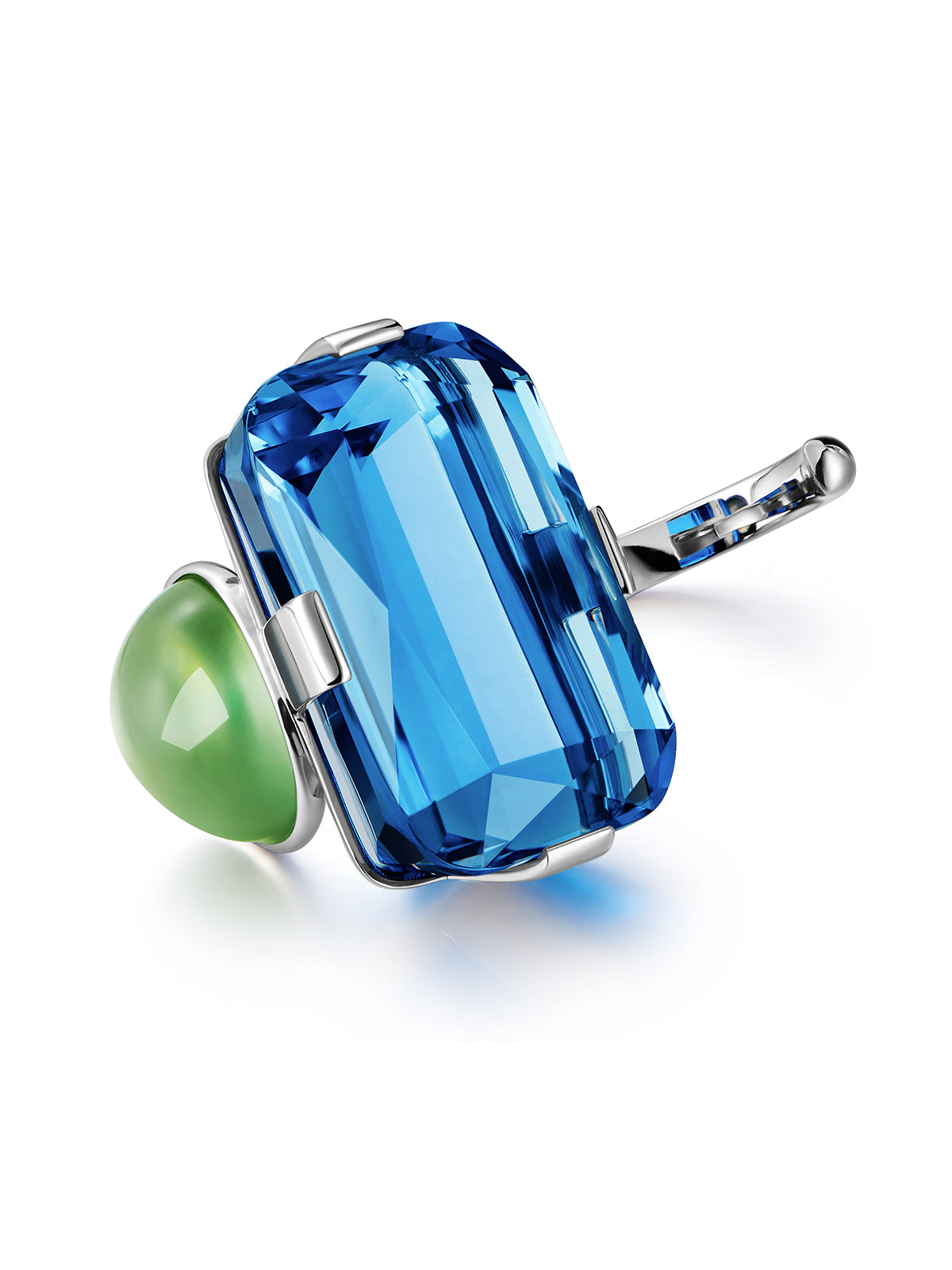 Dreamscape I 托帕石和橄榄石个性戒指