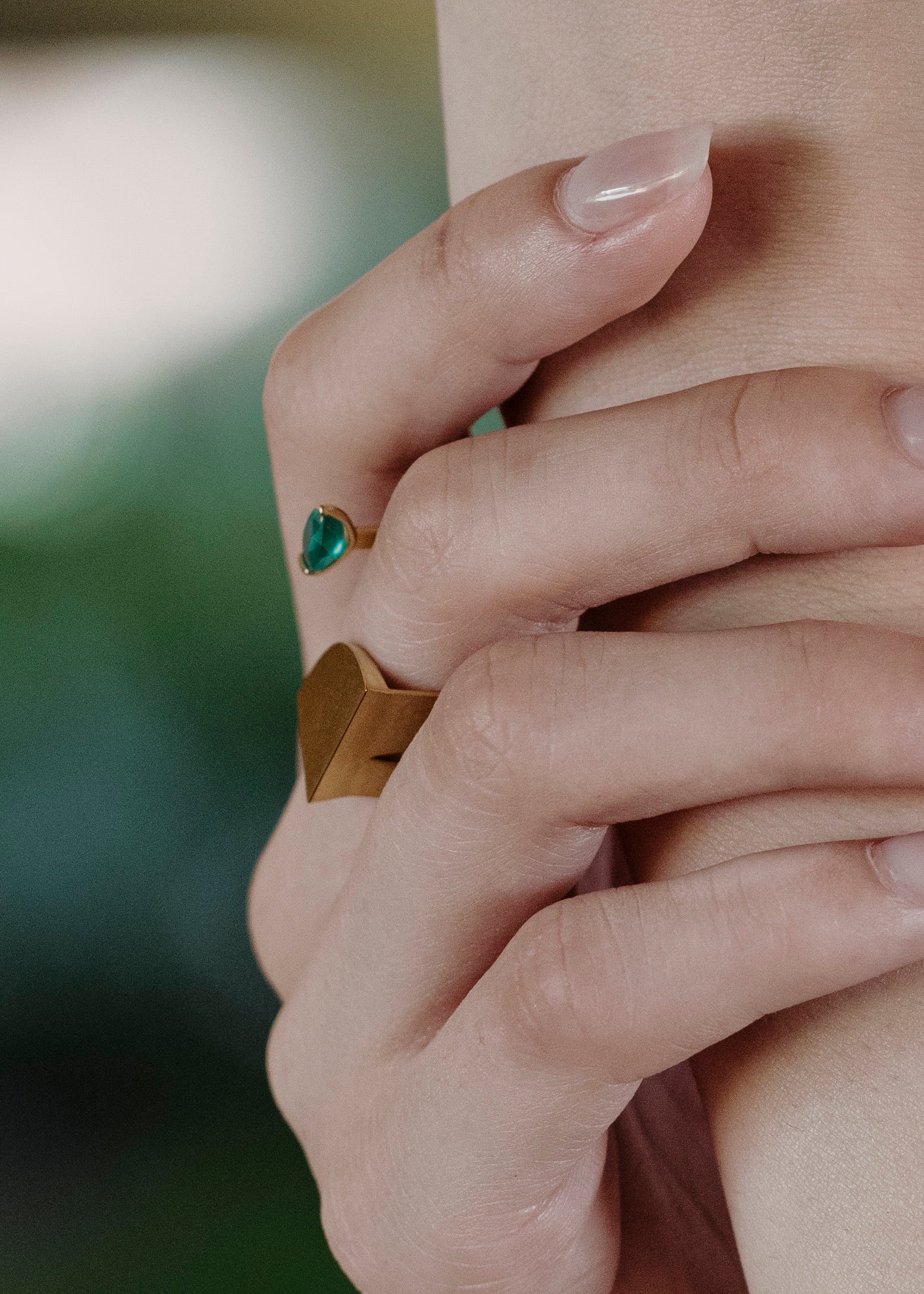 Shadow Play IV Geometric Mirrored Gemstone Ring