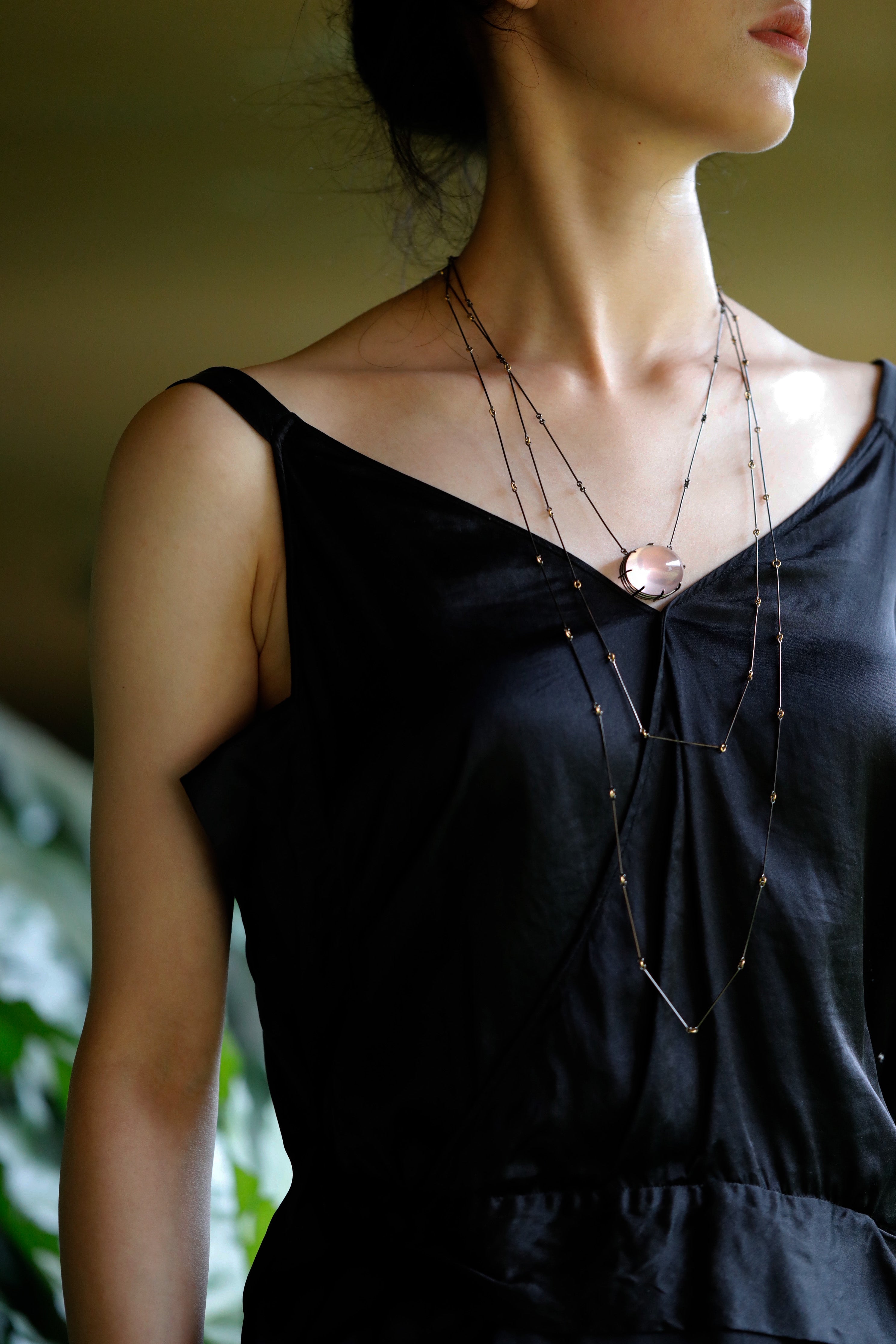 Unfinished Rose Quartz Oversized Pendant