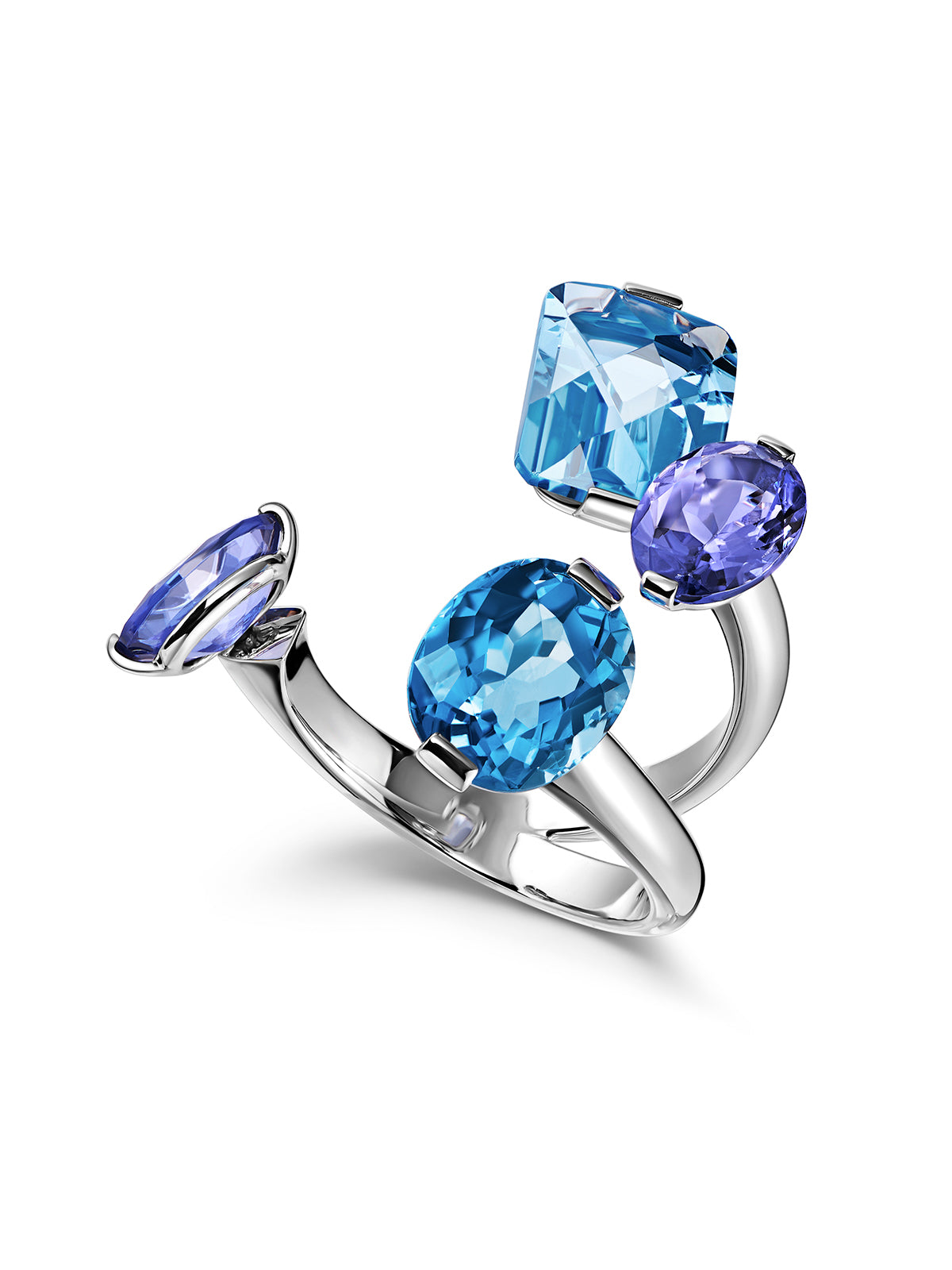 Dreamscape III Floating Gemstones Cluster Ring