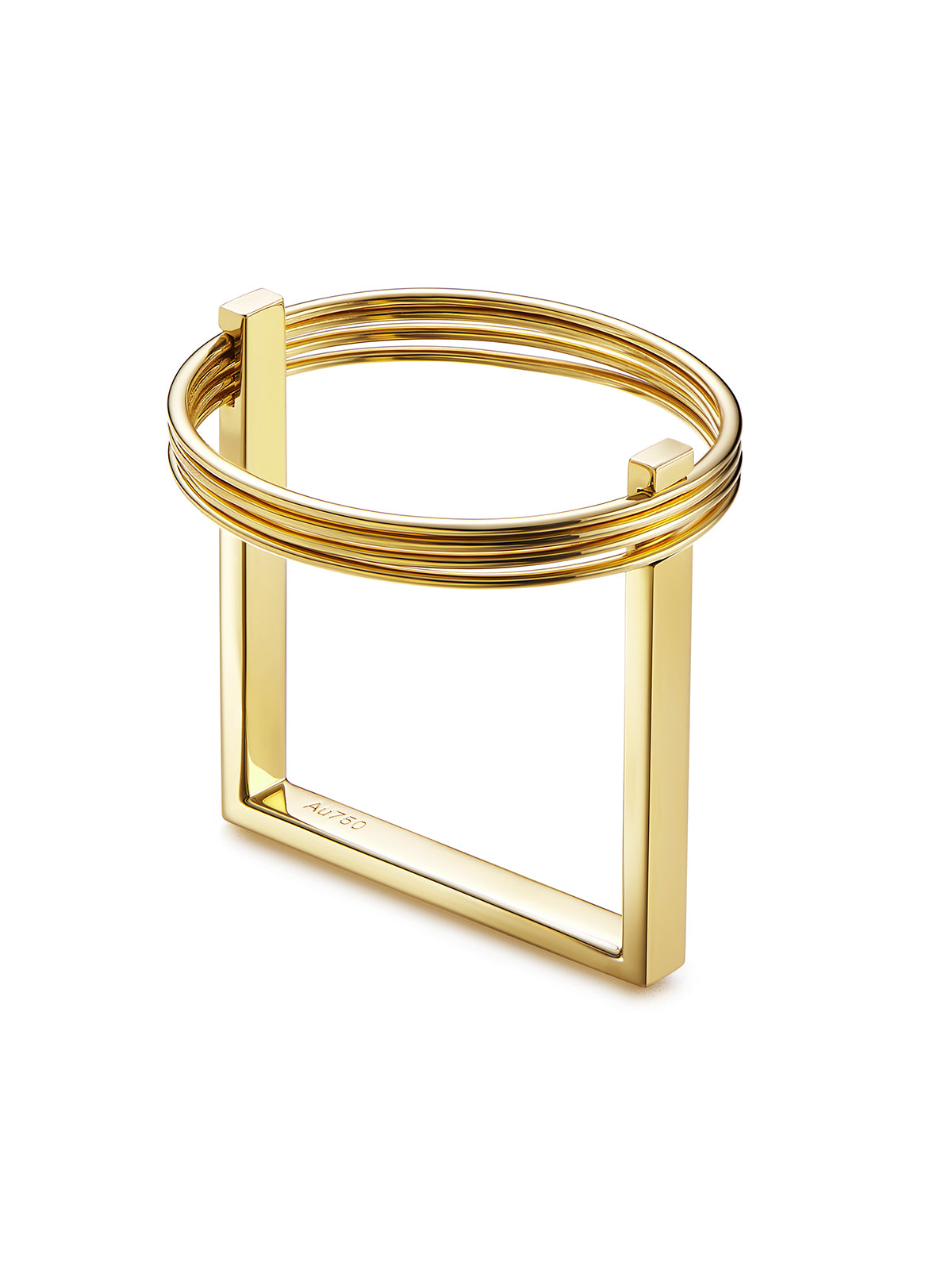 Square & Round IV Minimalistic Square Ring