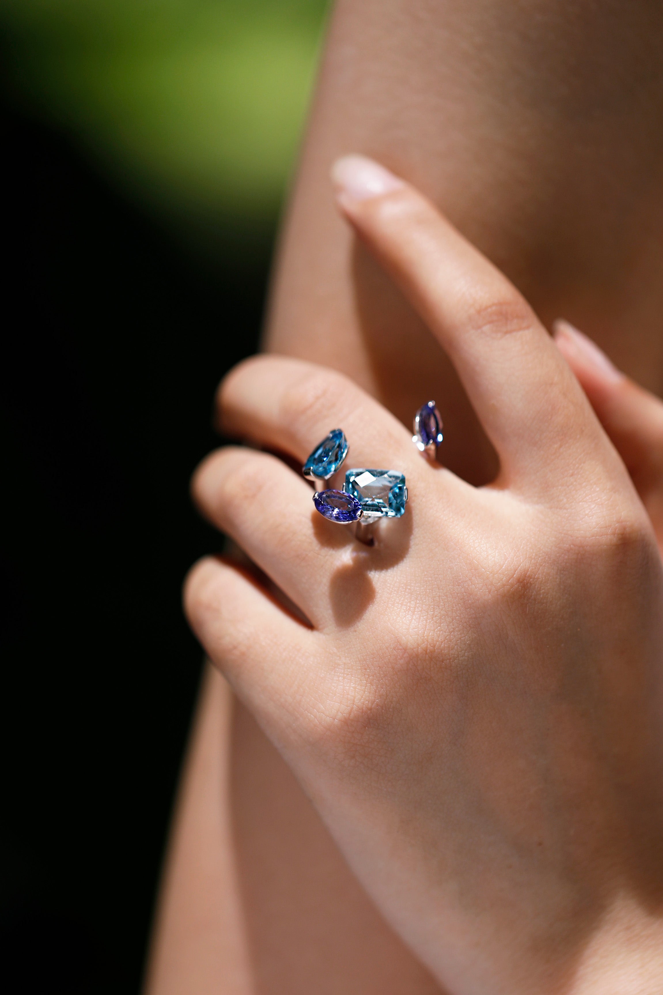 Dreamscape III Floating Gemstones Cluster Ring