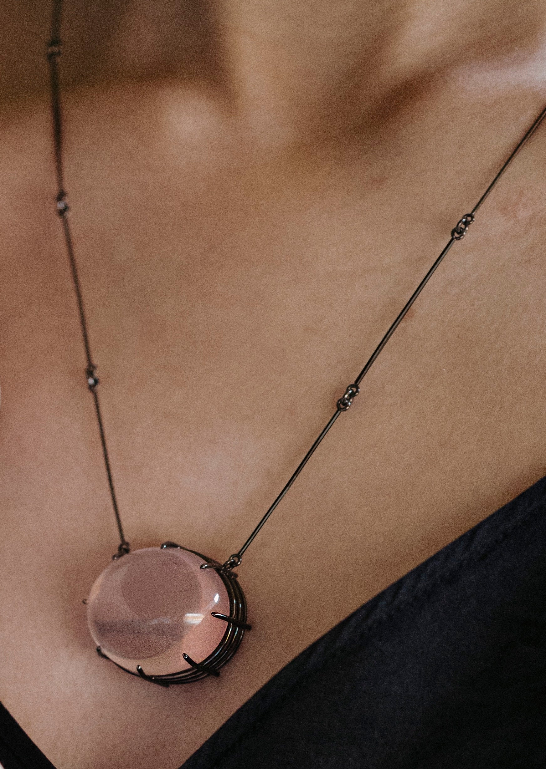 Unfinished Rose Quartz Oversized Pendant