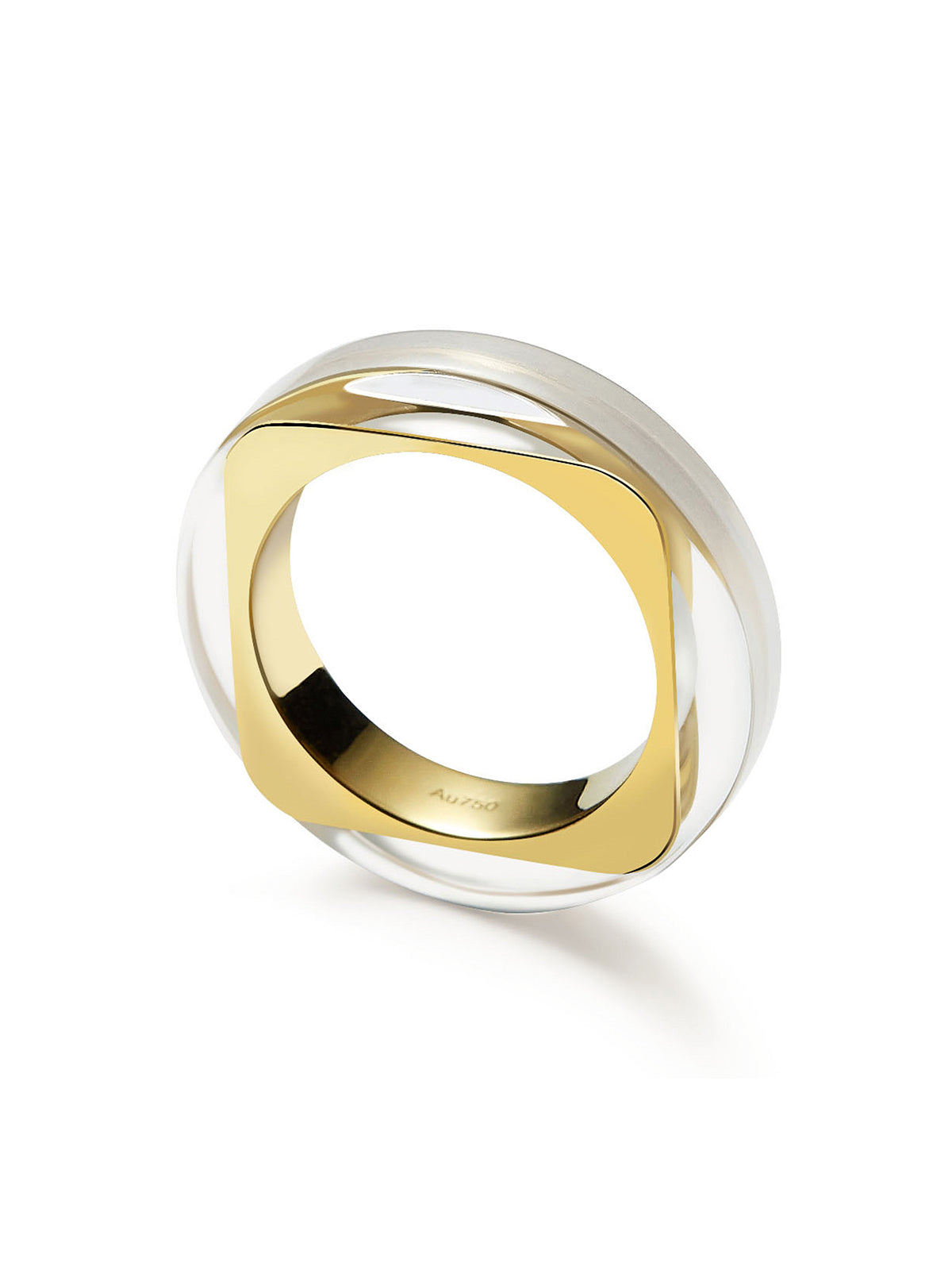 Square & Round I Minimalistic Two Tier Ring