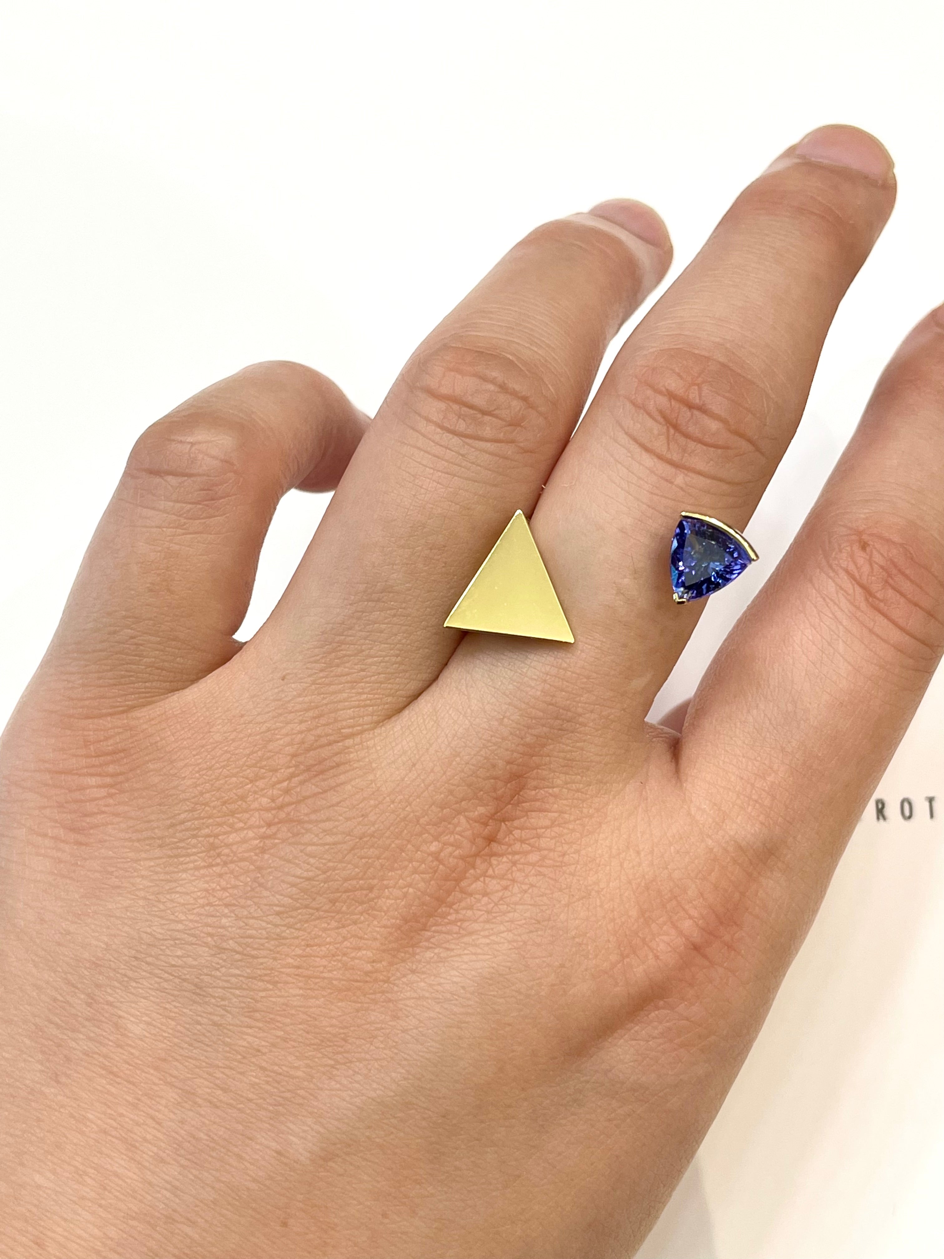 Shadow Play II Geometric Mirrored Gemstone Ring