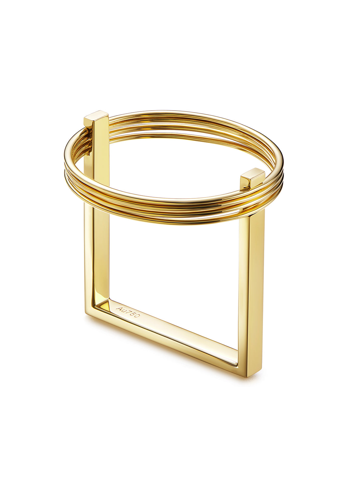 Square Ring Bottom Square & Round IV Minimalistic Square Ring